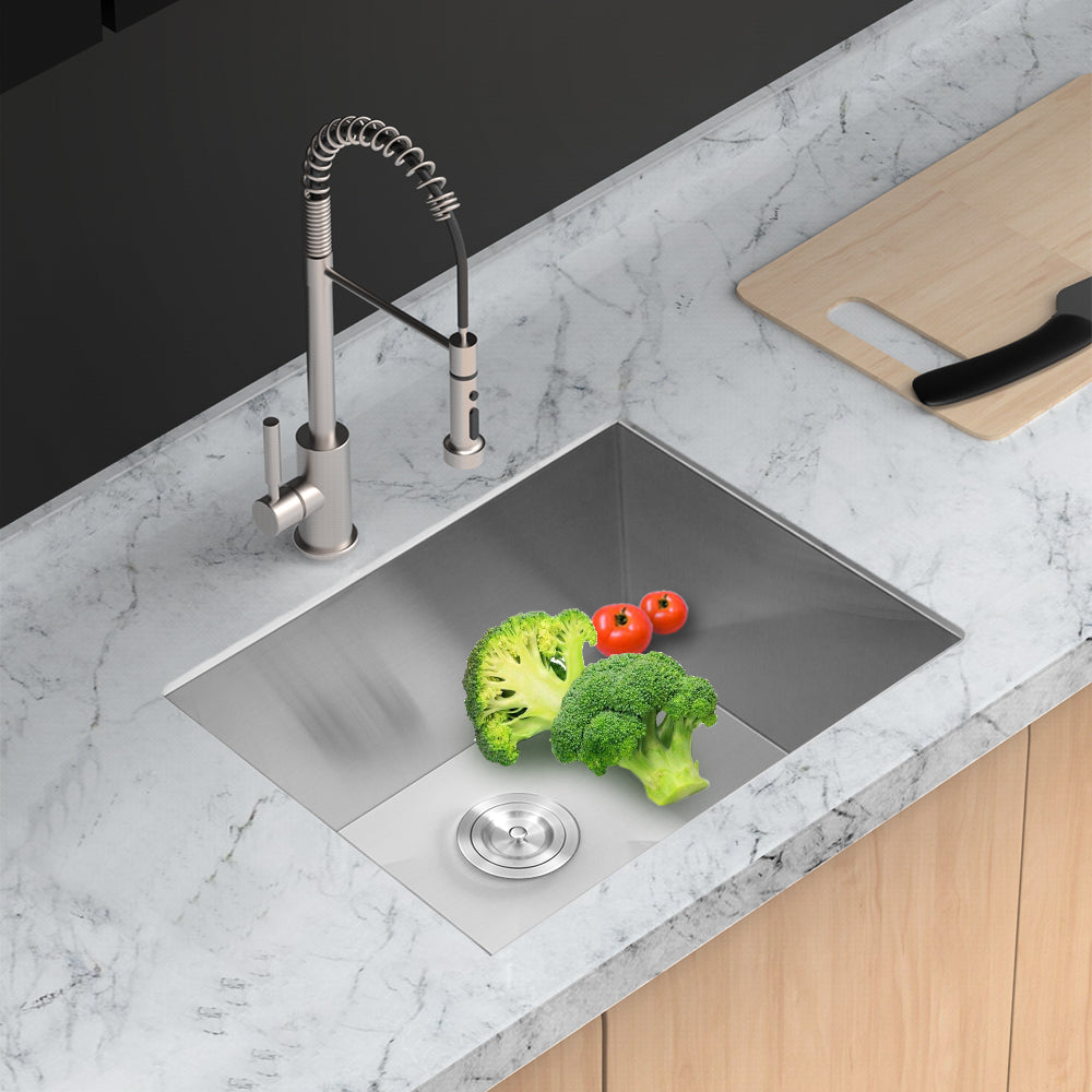 Laundry Sink 21X18X12" Undermount Laundry Sink Brushed Nickel Stainless Steel