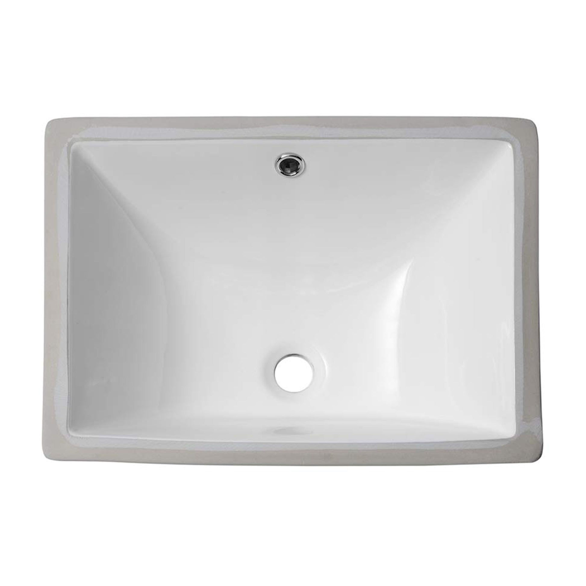 20.25"X15" White Ceramic Rectangular Undermount Bathroom Sink With Overflow White Ceramic