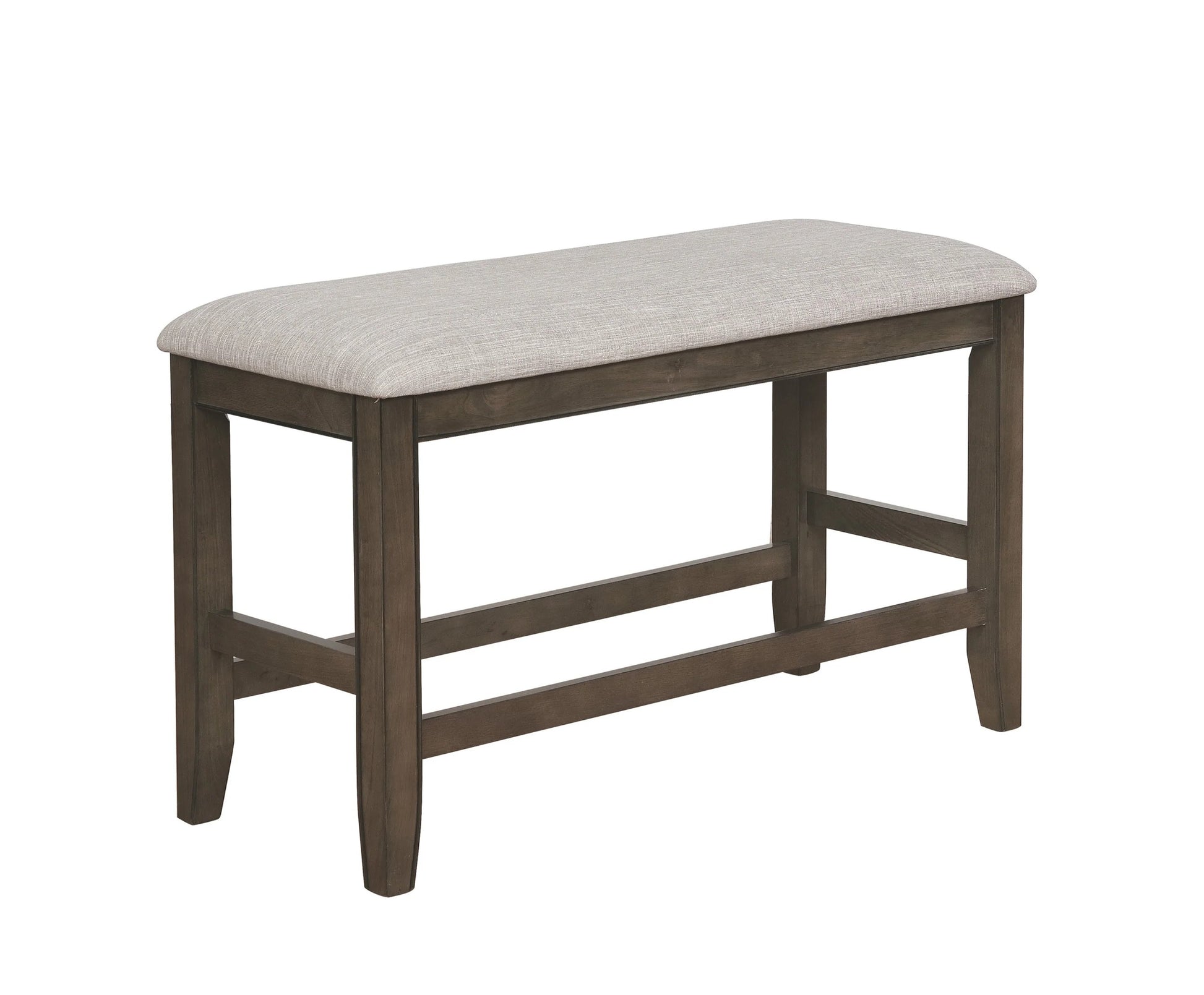 Farmhouse Style 1Pc Gray Counter Height Bench Footrest Upholstered Seat Wooden Furniture Gray Linen Or Linen Blend Dining Room Rectangular Grey Contemporary,Transitional Wood