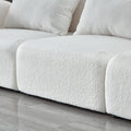 Living Room Furniture Three Seat Lazy Sofa Teddy Fabric White White Foam Teddy