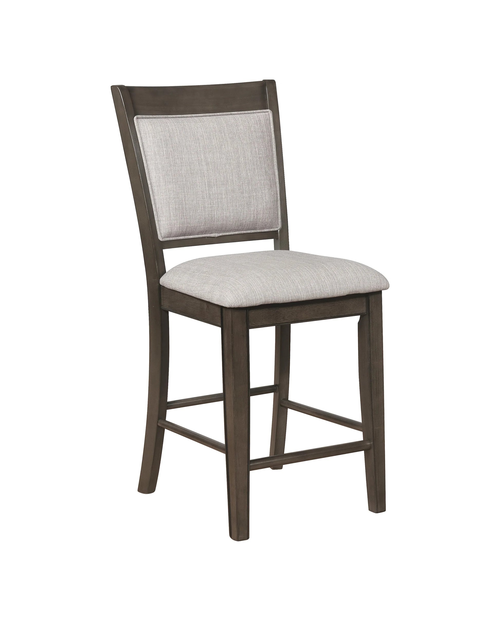 5Pc Dining Set Contemporary Farmhouse Style Counter Height W 20 Inch Lazy Susan Gray Finish Fabric Upholstered Chairs Wooden Wood Veneers Solid Wood Dining Room Furniture Upholstered Chair Wood Gray Seats 4 Wood Dining Room