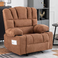 Massage Recliner Chair Sofa With Heating Vibration Brown Chenille Manual Handle Metal Primary Living Space Soft Cushion Back American Design,American Traditional,Classic,Minimalist,Modern Pillow Top Arms Foam Wood Metal