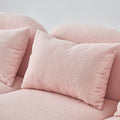 Living Room Furniture Three Seat Lazy Sofa Teddy Fabric Pink Pink Foam Teddy