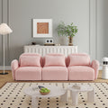 Living Room Furniture Three Seat Lazy Sofa Teddy Fabric Pink Pink Foam Teddy