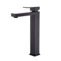 Matte Black Bathroom Faucet Single Handle Tall Vessel Sink Faucet Vanity Bathroom Faucet Basin Mixer Tap Bathroom Handleless Geometric One Black Side Sprayer Deck Mounted Cartridge Valve Single Hole Faucets Matte Black Classic 1 Hole Faucets Ceramic