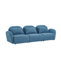 Living Room Furniture Three Seat Lazy Sofa Teddy Fabric Blue Blue Foam Teddy