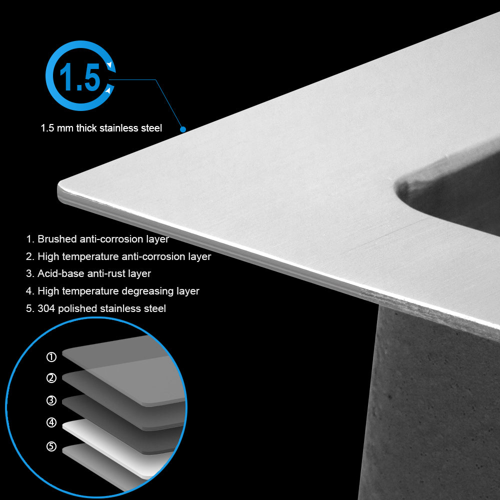 Laundry Sink 25X22X12" Drop In Laundry Sink Brushed Nickel Stainless Steel