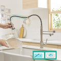 Purifier Kitchen Faucet Drinking Water Faucet, Pull Down Water Filter Kitchen Sink Faucets Brushed Nickel Brushed Nickel Kitchen Contemporary Ceramic Brass