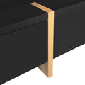 Modern High Gloss Coffee Table With 4 Drawers, Multi Storage Square Cocktail Tea Table With Wood Grain Legs, Center Table For Living Room, 31.5''X31.5'', Black Black Primary Living Space Drawers Particle Board