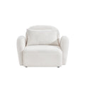 Living Room Furniture Lazy Sofa Chair Teddy Fabric White White Teddy Foam Teddy