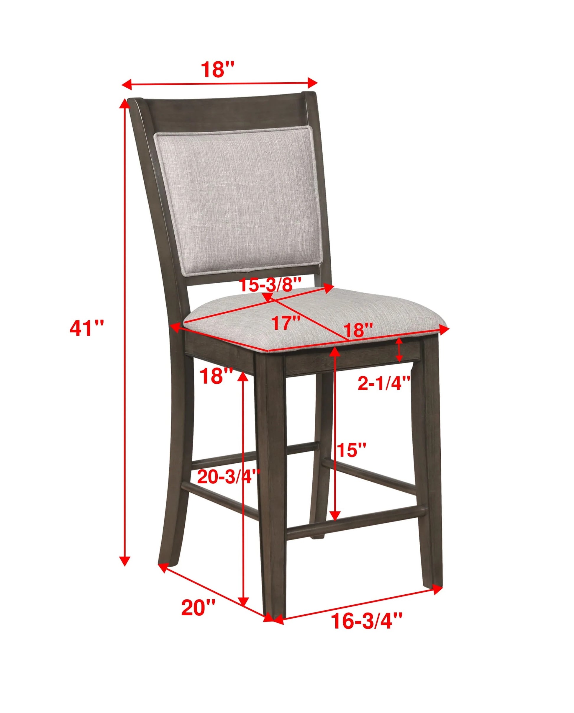 5Pc Dining Set Contemporary Farmhouse Style Counter Height W 20 Inch Lazy Susan Gray Finish Fabric Upholstered Chairs Wooden Wood Veneers Solid Wood Dining Room Furniture Upholstered Chair Wood Gray Seats 4 Wood Dining Room