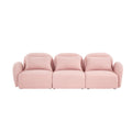 Living Room Furniture Three Seat Lazy Sofa Teddy Fabric Pink Pink Foam Teddy