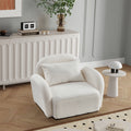 Living Room Furniture Lazy Sofa Chair Teddy Fabric White White Teddy Foam Teddy