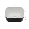 16X12 Inch Ceramic Square Vessel Bathroom Sink Black Ceramic