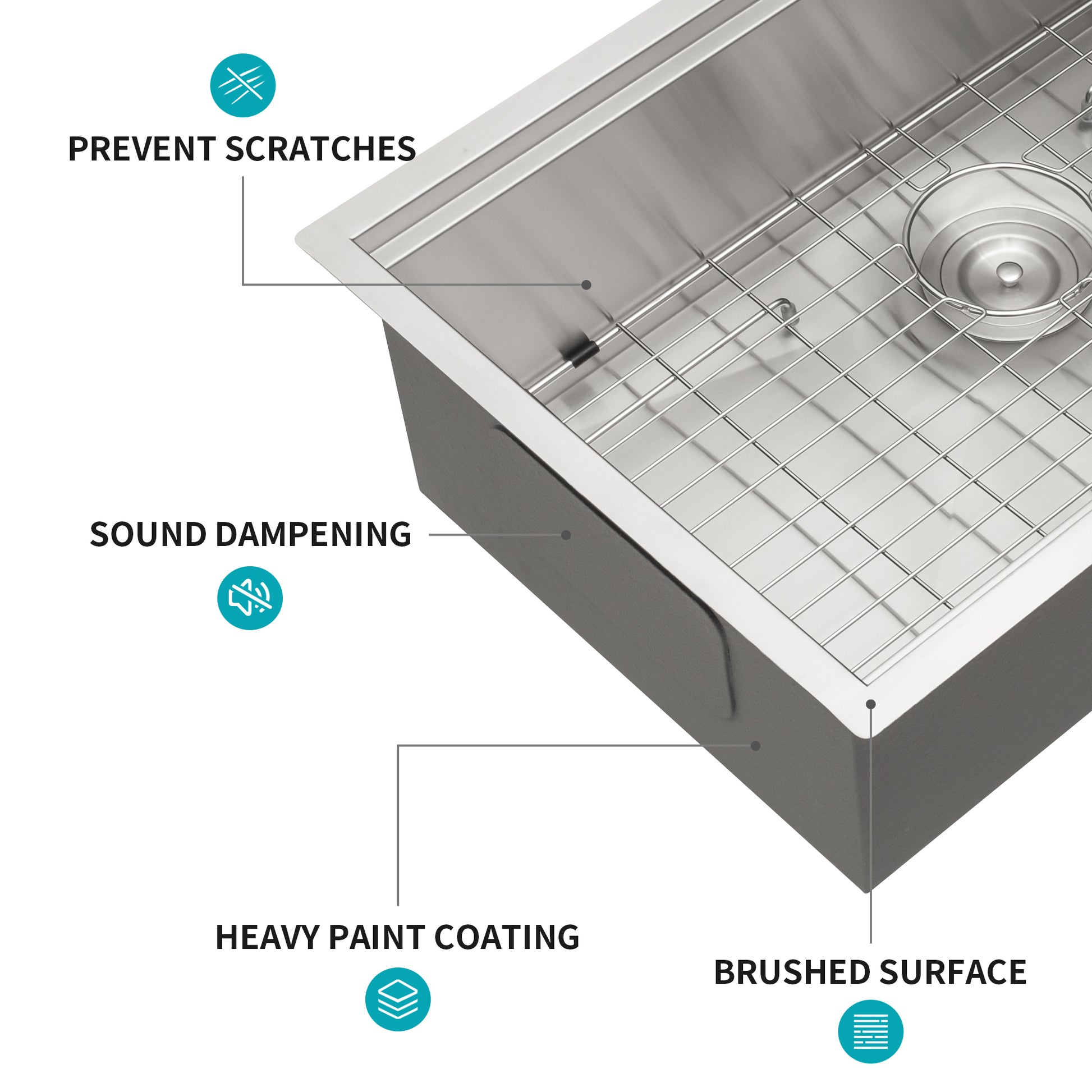 32" Undermount Kitchen Sink 32*19*9 Inch Kitchen Sink Undermount Single Bowl 18 Gauge Stainless Steel Ledge Workstation Kitchen Sinks Brushed Nickel Stainless Steel