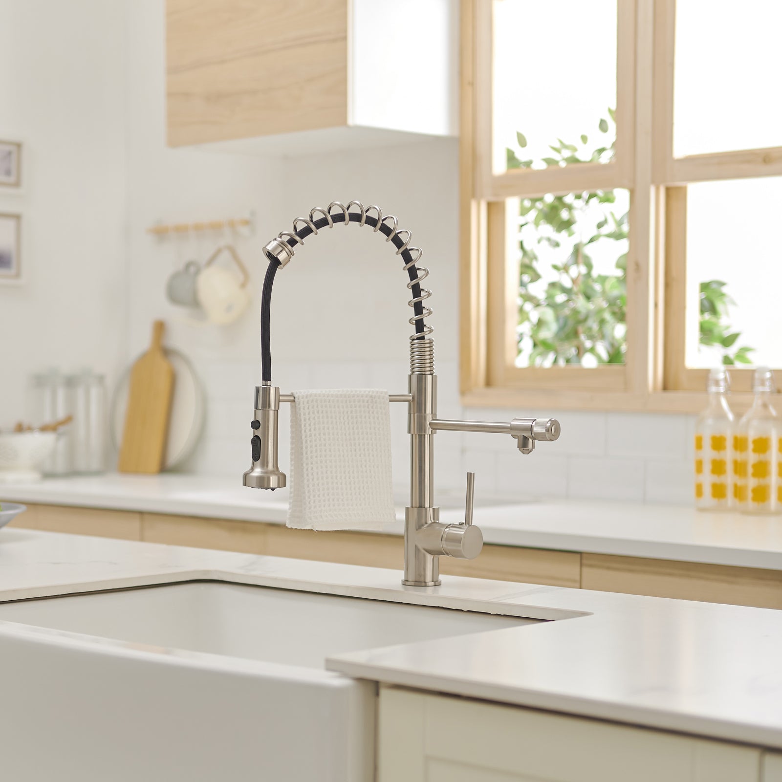 Purifier Kitchen Faucet Drinking Water Faucet, Pull Down Water Filter Kitchen Sink Faucets Brushed Nickel Brushed Nickel Kitchen Contemporary Ceramic Brass