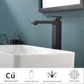 Matte Black Bathroom Faucet Single Handle Tall Vessel Sink Faucet Vanity Bathroom Faucet Basin Mixer Tap Bathroom Handleless Geometric One Black Side Sprayer Deck Mounted Cartridge Valve Single Hole Faucets Matte Black Classic 1 Hole Faucets Ceramic