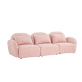 Living Room Furniture Three Seat Lazy Sofa Teddy Fabric Pink Pink Foam Teddy