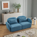 Living Room Furniture Lazy Sofa Loveseat Teddy Fabric Blue Blue Foam Teddy