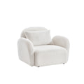 Living Room Furniture Lazy Sofa Chair Teddy Fabric White White Teddy Foam Teddy