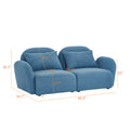 Living Room Furniture Lazy Sofa Loveseat Teddy Fabric Blue Blue Foam Teddy