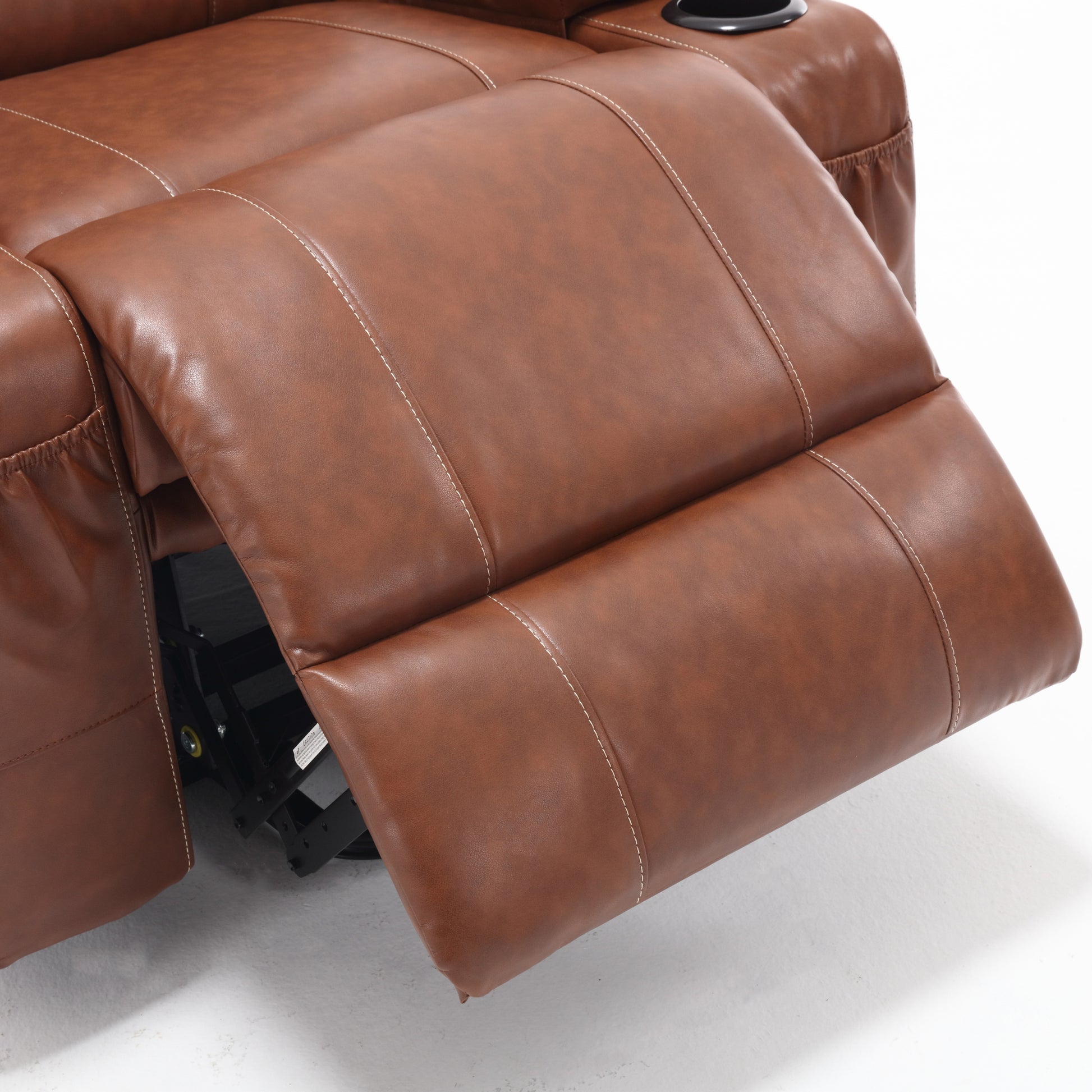 21"Seat Width,Large Size Electric Power Lift Recliner Chair Sofa For Elderly, 8 Point Vibration Massage And Lumber Heat, Remote Control, Side Pockets And Cup Holders, Cozy Fabric, Overstuffed Arm Pu Brown Pu