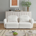 Living Room Furniture Lazy Sofa Loveseat Teddy Fabric White White Foam Teddy