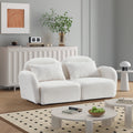 Living Room Furniture Lazy Sofa Loveseat Teddy Fabric White White Foam Teddy