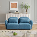 Living Room Furniture Lazy Sofa Loveseat Teddy Fabric Blue Blue Foam Teddy