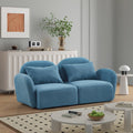 Living Room Furniture Lazy Sofa Loveseat Teddy Fabric Blue Blue Foam Teddy