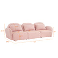 Living Room Furniture Three Seat Lazy Sofa Teddy Fabric Pink Pink Foam Teddy