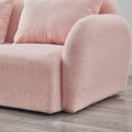 Living Room Furniture Three Seat Lazy Sofa Teddy Fabric Pink Pink Foam Teddy