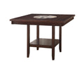 6Pc Dining Set Contemporary Farmhouse Style Counter Height W 20 Inch Lazy Susan Dark Brown Espresso Finish Faux Leather Upholstered Chairs Bench Wooden Wood Veneers Solid Wood Dining Room Furniture Upholstered Chair Wood Dark Brown Seats 6 Wood Dining