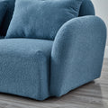 Living Room Furniture Lazy Sofa Chair Teddy Fabric Blue Blue Foam Teddy