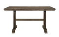 1Pc Light Brown Finish Curved Metal Accents Trestle Base Rectangular Counter Height Dining Table Wood Wooden Metal Furniture Brown Brown Seats 6 Dining Room Casual,Industrial,Transitional Rectangular Kitchen & Dining Tables Rectangular Wood Trestle