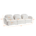 Living Room Furniture Three Seat Lazy Sofa Teddy Fabric White White Foam Teddy