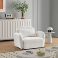 Living Room Furniture Lazy Sofa Chair Teddy Fabric White White Teddy Foam Teddy