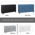 Large Storage Space Sideboard, 4 Door Buffet Cabinet With Pull Ring Handles For Living Room, Dining Room Black Black Mdf