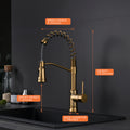 Touchless Kitchen Faucet,Hands Free Automatic Smart Kitchen Faucet Brushed Gold Kitchen Contemporary Ceramic Brass