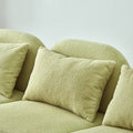 Living Room Furniture Three Seat Lazy Sofa Teddy Fabric Light Green Light Green Foam Teddy