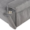 Upholstery Sleeper Sectional Sofa With Storage Bags And 2 Cup Holders On Arms Gray Wood Cushion Back Square Arms Polyester 3 Seat
