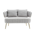 Coolmore Polyester Accent Sofa Modern Upholstered Armsofa Tufted Sofa With Metal Frame, Single Leisure Sofa For Living Room Bedroom Office Balcony Gray Boucle