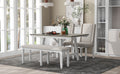 6 Piece Classic Dining Table Set, Rectangular Extendable Dining Table With Two 12