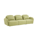 Living Room Furniture Three Seat Lazy Sofa Teddy Fabric Light Green Light Green Foam Teddy