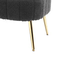Coolmore Boucle Accent Chair Modern Upholstered Armchair Tufted Chair With Metal Frame, Single Leisure Chairs For Living Room Bedroom Black Boucle