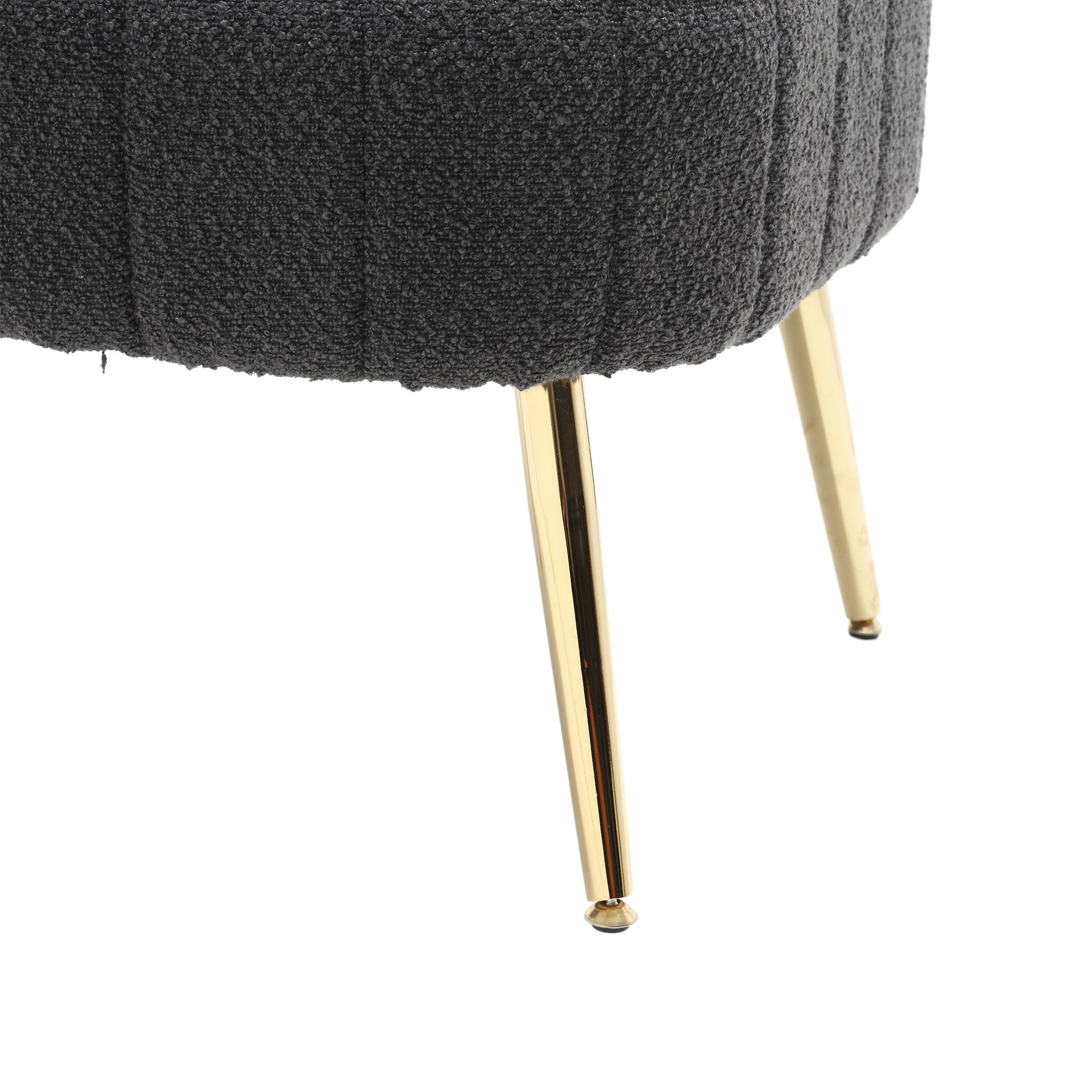 Coolmore Boucle Accent Chair Modern Upholstered Armchair Tufted Chair With Metal Frame, Single Leisure Chairs For Living Room Bedroom Black Boucle