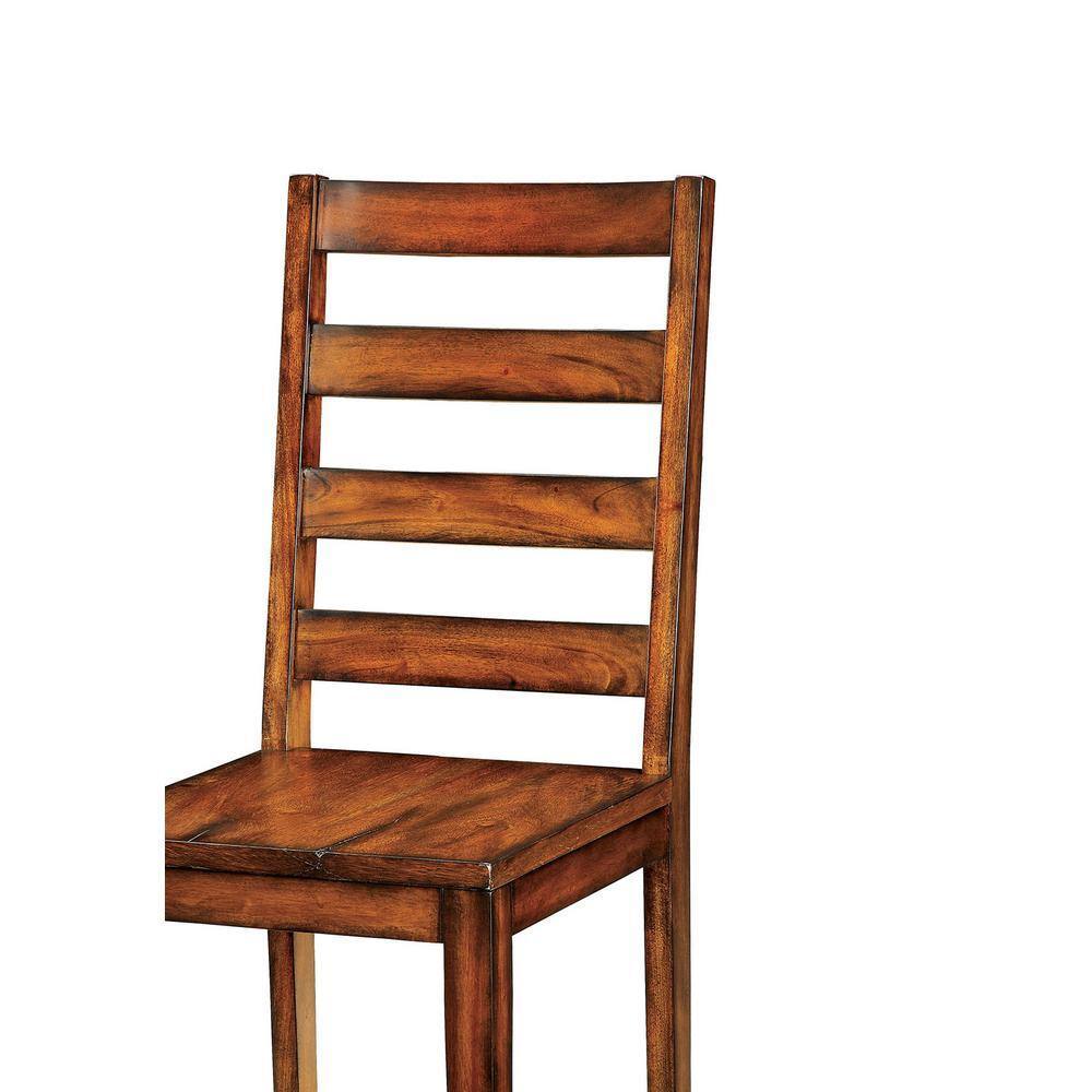 Tobacco Oak Finish Solid Wood Industrial Style Kitchen Set Of 2 Dining Chairs Ladder Back Chairs Dining Room Furniture Oak Dining Room Contemporary,Industrial Ladder Back Solid Wood