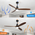 60 Inch With Lights 3 Solid Wood Fan Blade Noiseless Reversible Motor Remote Control Black Metal & Wood