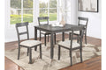 Classic Stylish Gray Natural Finish 5Pc Dining Set Kitchen Dinette Wooden Top Table And Chairs Cushions Seats Ladder Back Chair Dining Room Gray Wood Dining Room Rectangular Dining Table With Chair Upholstered Chair Wood Natural Grey Ladder Back Seats 4