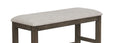 Farmhouse Style 1Pc Gray Counter Height Bench Footrest Upholstered Seat Wooden Furniture Gray Linen Or Linen Blend Dining Room Rectangular Grey Contemporary,Transitional Wood